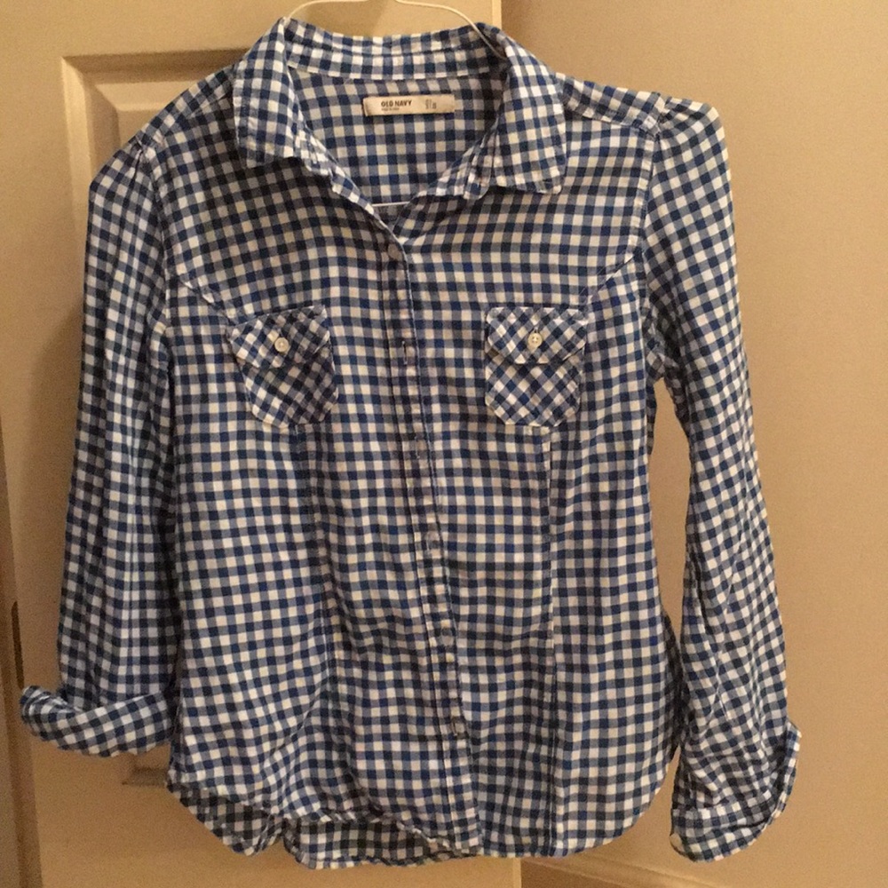 Old navy gingham button down shirt